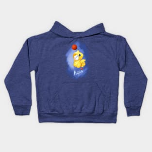 Say Kupo! A cute moogle dressed as a chocobo from Final Fantasy 14 Kids Hoodie